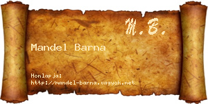 Mandel Barna névjegykártya